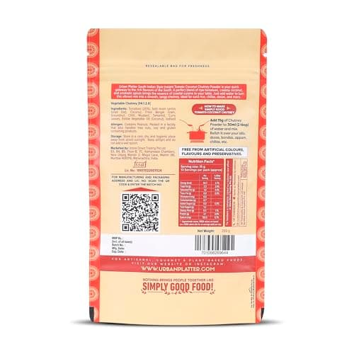 Urban Platter South Indian Style Instant Tomato Coconut Chutney Powder, 200g / 7oz [Nariyal ki Chutney, Just Add Water] — image 2