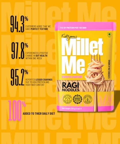 Millet Me by Kuizeens Ragi Noodles - 110G |100% Millet Noodle|Protein-Rich | Easy-to-Make | Fresh & Flavourfull | No MSG |No Preservatives|Ready in Minutes | Jain | No Onion & Garlic — image 2