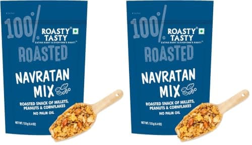 Roasty Tasty Navratan Mix 125g | Healthy Roasted Namkeen with Millets, Peanuts & Dry Fruits | No Palm Oil Snacks & Millet Namkeen | No Added Sugar | Protein-Rich Indian Snack | Guilt-Free Tea Time Mix | Clean Label Snacks for Adults — image 7