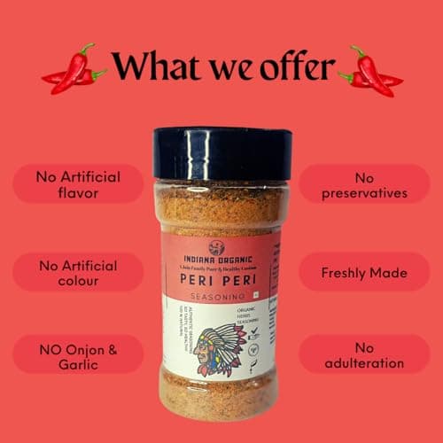 Indiana Organic Peri peri Seasoning - Preservative or Flavor Enhancer Free, Packed on Order Freshly Made. - 100 gram, No Onion and Garlic — image 5