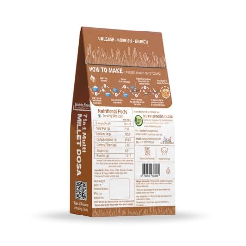 Nutriefoods Instant Millet Dosa Premix, 0% Maida, 0% Besan, Made with Millets, Kid Friendly, High in Protein (7 in 1 Millet Dosa, 400, gram) — image 3