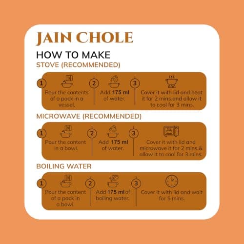 Bowlful Jain Chole | Ready-to-Eat Meal | No Onion No Garlic Chickpea Curry with Traditional Indian Spices | 75g Net Weight (250g After Rehydration) | Pack of 3 | No Added Preservatives & Colours | Microwaveable — image 5