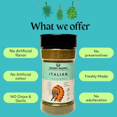 Indiana Organic Italian Herbs - A Mediterranean Taste Journey, Seasoning with Himalayan Herbs (75Gram) (NO Onion and Garlic) — image 5