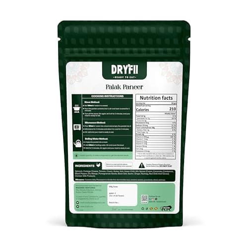 Dryfii Ready-to-Eat Jain Combo – Palak Paneer & Chole | 100% Natural, No Onion Garlic | Instant Indian Meal | Freeze-Dried Food | No Preservatives | Just Add Hot Water | 230g Servings — image 5