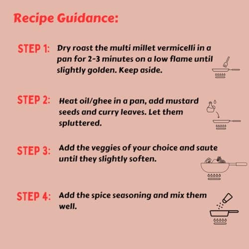 Millet Mania Multi Millet Vermicelli (210g) – 100% Natural, High Protein & Fiber | Quick-Cook Healthy Noodles for Kids & Adults | Ready in 5 Minutes (Pack of 2) — image 5