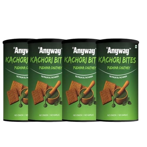 Anyway Kachori Bites Imly Chutney Flavour Anyway Bites | No Maida No Palm Oil | Multigrain Snack | Kota's Bold Street Kachori in a Pack | Sweet Tangy Flavour | No Onion No Garlic | 120g | Anytime Snack (120g - pack of 1, Imly Chutney flavor) — image 8
