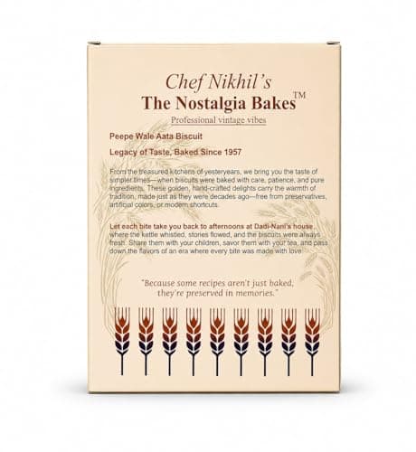 The Nostalgia Bakes Peepe Wale Aata Biscuits – Handmade Whole Wheat Cookies with 1957's Original Recipe – Traditional Indian Bakery Biscuits – Jain Friendly Tea-Time Snack – Premium Atta Cookies — image 5