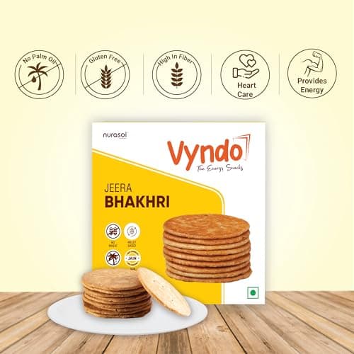 Vyndo All Bhakhri Combo – Pack of 5 (180g Each) | Millet Snacks, Gluten-Free, Healthy Energy Snack for Kids & Adults | Moong Bajra, Masala Ragi, Roasted Ragi, Farali, Jeera — image 5