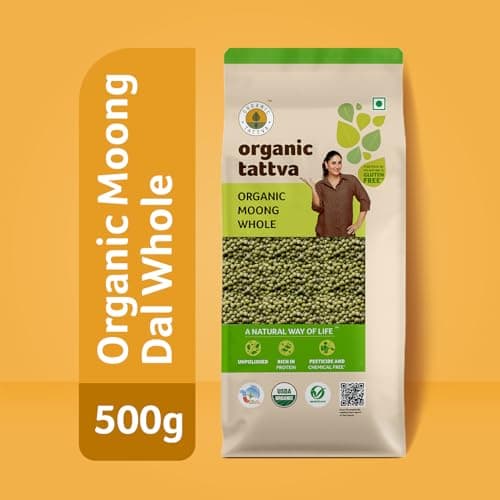 ORGANIC TATTVA , Organic Moong Whole/Sabut Moong Dal, Rich In Protein | Naturally Gluten Free And Unpolished | Pesticide And Chemical Free, 500 Gram — image 3