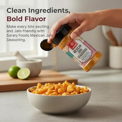 SARANZ Jain Mexican Seasoning | All-Purpose No Onion No Garlic Mexican Spice Mix | For Burritos, Quesadillas, Rice Bowls, Nachos, Fajitas and Pasta | Vegan, Gluten-Free, Dairy-Free | 100g — image 5