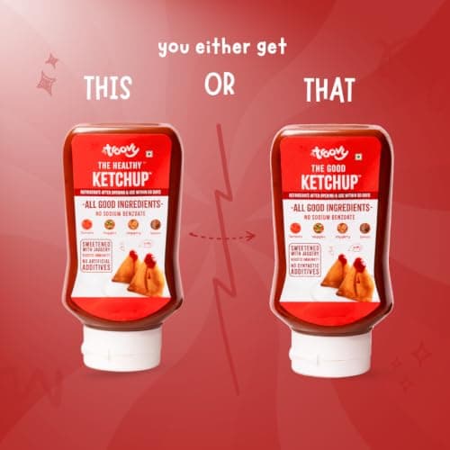 Troovy Tomato Sauce | 100% Chemical Free | No Preservatives | No Processed Sugar (uses Jaggery) | No MSG | No Sodium Benzoate | All Natural Ingredients | Contains Minerals Like Iron | Tastes like Regular Tomato Ketchup (PO1) — image 3