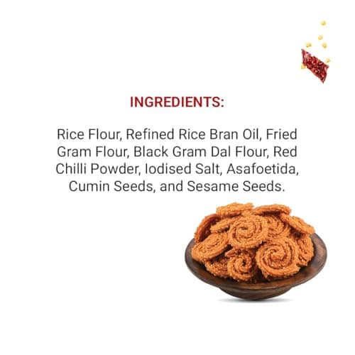 Adukale Khara Chakkli | Traditional South Indian Snack | Spicy & Crunchy| No Palm Oil or Preservatives | 180g Pack of 1 — image 3
