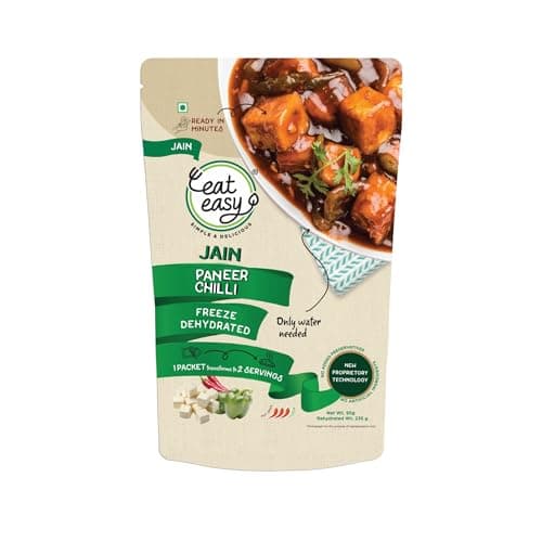 Eat Easy Ready to Eat Jain Paneer Chilli- 95gm (Pack of 2) | Freeze Dried Instant Indo-Chinese Meal | Just Add Hot Water | No Onion No Garlic | Made with Paneer, Capsicum & Jain Schezwan Seasoning — image 6