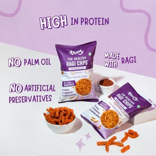 Troovy Masala Ragi Chips | Tasty & High Protein Snacks | 30% Of Protein Needs | No Palm Oil, Cholesterol or Trans Fats | 70g (Pack of 3) — image 3