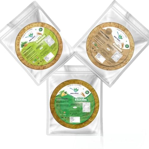 Land Root Organic Assorted Khakhra Pack | 3 Varieties (Methi, Jeera, Ginger Chilli) | Zero Maida | Vegan & Jain Friendly | High Fiber Healthy Snack | 180g x 3 Packs