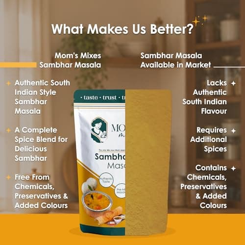 Mom’s Mixes Sambhar Masala | Pure Jain Spices | Pre-Mix Masala | No Onion No Garlic | Bold South Indian Taste | No MSG | No Preservatives | No Added Colours | Complete Spice Blend for South Indian Sambhar |100g — image 8