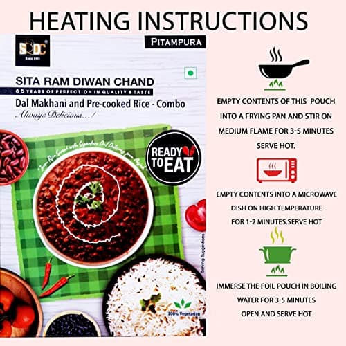 Sita Ram Diwan Chand Ready to Eat Chole Without Onion & Garlic | Dal Makhani cooked rice|Dal Makhani 300 Gram Each| No Preservatives|No Artificial Flavors |Natural Ingredients | Tasty Snacks Pack of 3 — image 2