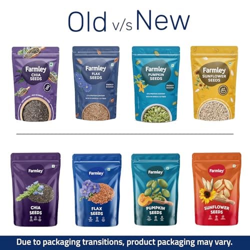 Farmley Edible Seeds Combo 800 g | Chia Seed + Sunflower Seed + Pumpkin Seed I Superfood Mix for Healthy Eating | Rich in Protein & Fiber (200g, each) (Pack of 4) — image 2