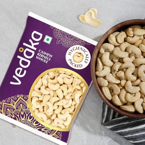 Amazon Brand - Vedaka Whole Cashews | 200 Gram | Grade W320 Kaju | Gluten-Free & Plant Based Protein | Firm Texture, Rich Taste | Regular-Sized, Non-Split | Healthy Snack — image 4