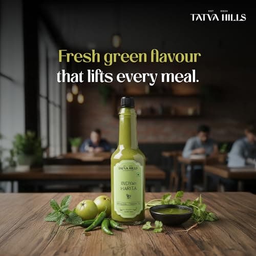 TatvaHills Superfoods INDYan Harita Green Chilli Herb Sauce | Fresh Coriander & Green Chilli Condiment | Spicy Herbal Dip for Momos, Snacks & Marinades | Preservative Free | 60g — image 3