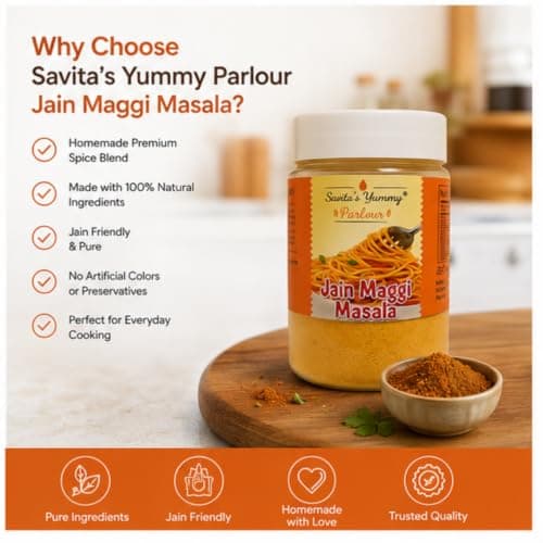 Savita’s Yummy Parlour Jain Maggie Masala – 100g | No Onion No Garlic | Homemade Instant Noodle Seasoning | Authentic Jain Recipe — image 6