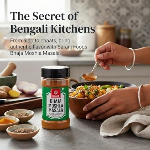SARANZ Bhaja Moshla Masala | Bengali Garam Masala | Ghugni Masala, Puchka Masala, Golgappe Masale | Organic Indian Spices | Pure & Fresh Spices with Rich & Strong Flavour - 100 Grams Sprinkler Jar — image 5