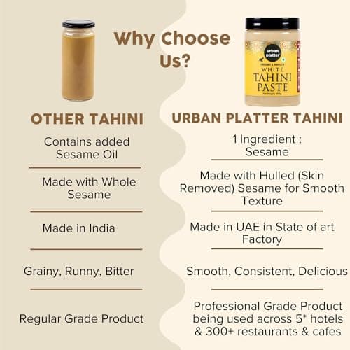 Urban Platter Tahini Paste, 1kg (Smooth & Creamy White Sesame Paste, No Additives, Ideal for Hummus, Shawarma Sauce, Baba Ghanoush & Salad Dressings) — image 8