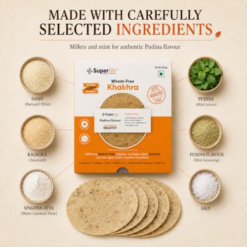 Superfills Pudina Khakhra 200g - Gluten-Free Healthy Khakra Snack — image 3