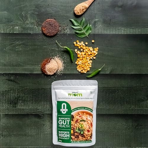 Upma Mix | Sprouted Samba Wheat Rava Instant Upma Mix | High Fibre Breakfast | Zero Added Sugar | 450g | Sprout Mom — image 3