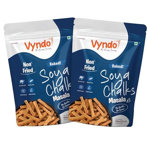Vyndo Green Chutney Soya Chalks (Soya sticks) | Millet-Based, Protein Rich, Gluten-Free, Non-Fried, No Palm Oil | Healthy Crunchy Energy Snacks for Adults & Kids – 2 x 100g Packs. — image 8
