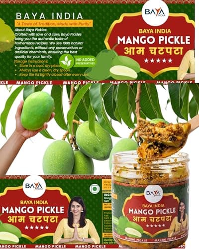 Baya India Mango & Jackfruit Pickle Combo | Homemade Aam aur Kathal ka Achar | Tangy & Flavorful Pickle | Made with Mustard Oil | No Added Preservatives | No Garlic No Onion | 350g each — image 7