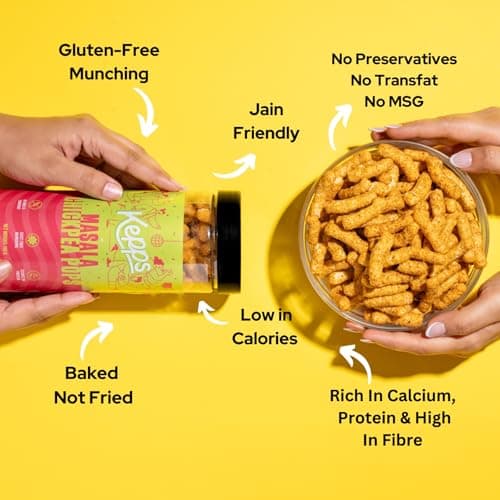 KEPPS Masala Chickpea Pops | Jain-Friendly Crunchy Snacks | Gluten-Free, High Fiber & Plant Protein | Never Fried, Low-Calorie, Guilt-Free Munchies – 110g — image 4