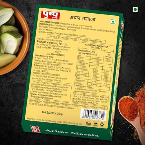 Pushp Achar Masala | 200g Box | Premium Blend of Traditional Spices | Ready-to-Use Pickle Mix | Authentic Homemade Pickle Masala | No Added Preservatives (Pack of 1) — image 2