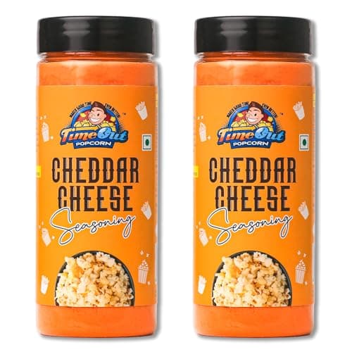 Time Out Popcorn Jain Cheddar Cheese Seasoning, Multi-Purpose Powder, Popcorn and Snacks Flavoring,Pack of 2, 100g Each