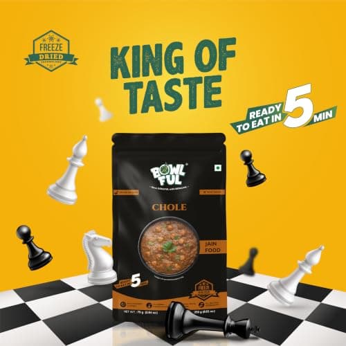 Bowlful Jain Chole | Ready-to-Eat Meal | No Onion No Garlic Chickpea Curry with Traditional Indian Spices | 75g Net Weight (250g After Rehydration) | Pack of 3 | No Added Preservatives & Colours | Microwaveable — image 8