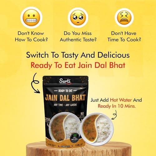 Surtiflavour Authentic Jain Dal Bhat, Ready-to-Eat Indian Dish, 300 Gram, Gluten-Free, Preservative-Free (Pack of 2) — image 8
