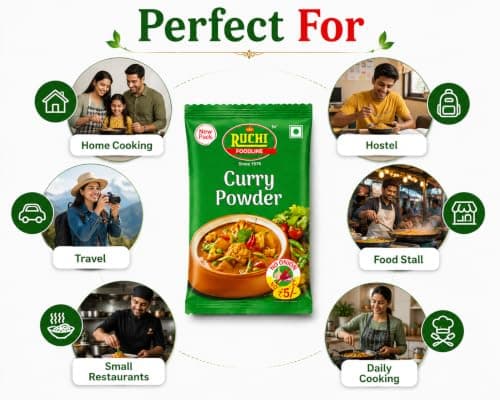RUCHI Curry Powder Liner Authentic Indian Spice Blend 50 GM Elevate Your Dishes with Rich Flavors | 100% PURE NO ONION & GARLIC FORMULA — image 3
