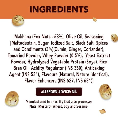 MOM - Meal of the Moment, Roasted Desi Chaat Makhana, 52g | Source of Protein | No Palm Oil | Gluten free — image 3
