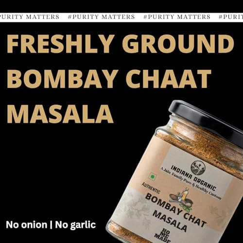 Indiana Organic Bombay Chat Masala (150g) | Pure Jain & No Onion-Garlic Spice Blend | Low Salt & High Spice Potency | Freshly Packed Authentic Indian Chaat Masala for Salads, Fruits, and Snacks — image 3