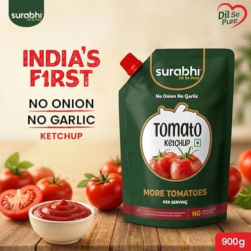 Surabhi Tomato Ketchup 900g Pouch | No Onion No Garlic | No Artificial Colours & Flavours — image 4