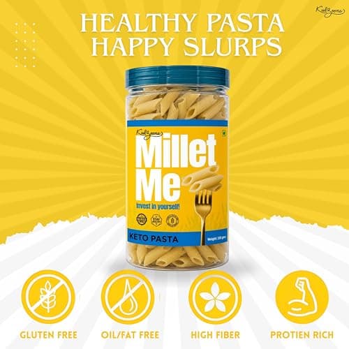 Millet Me by Kuizeens Keto Pasta - 230g (Pack of 4) | Ultra Low Carb & High Protein penne pasta | Diabetic Friendly & Keto Diet Approved | No Added Sugar, Maida-Free & Gluten Free | No Onion No Garlic | Jain-Friendly | Instant Pasta — image 4