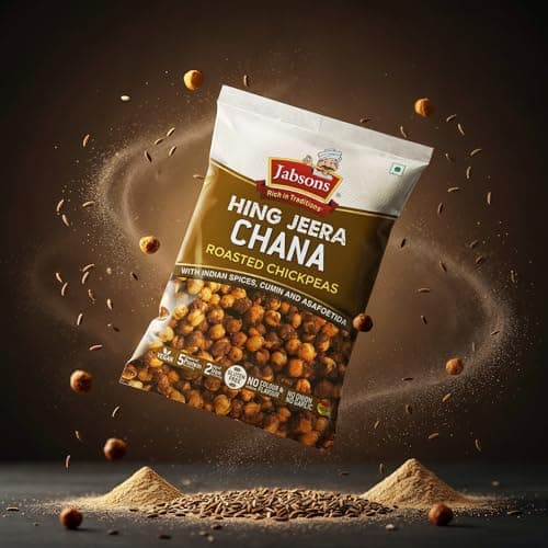 Jabsons Roasted Chana Hing Jeera | Contains Black Chana, Chilli Powder, Indian Spices for Flavour | 100% roasted | Gluten-Free Crunchy Protein Snacks | Bhuna Chana Masala with Iodized Salt | No Onion No Garlic | 150g — image 7