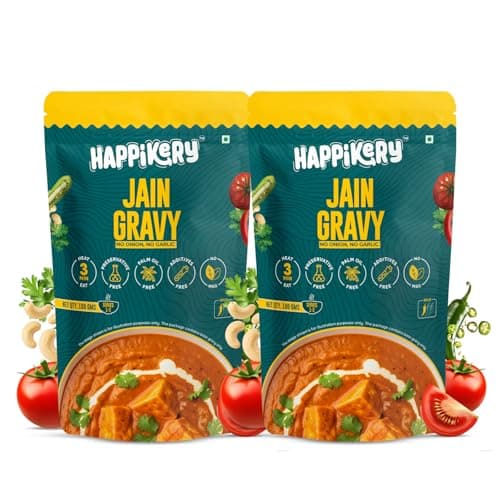 Happikery Gravy Mix -100g | No Preservatives | Upto 3-4 Servings | Quick & Easy Curry Mix | Ready To Eat in 3 Minutes | Jain Base Gravy | Pack of 2