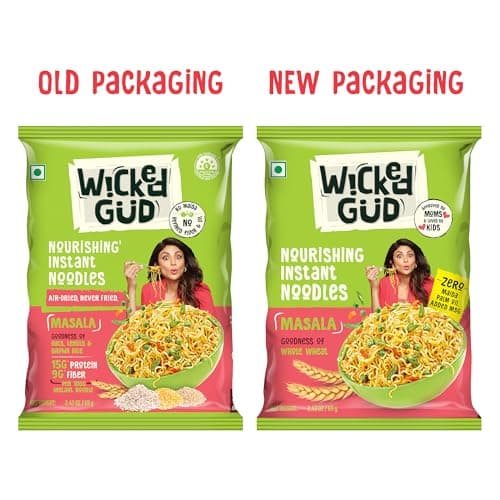 WickedGud Nourishing Masala Instant Noodles (69 gm x 6)| Healthy Noodles | No Maida | No Palm Oil | No Added MSG | High Protein — image 3