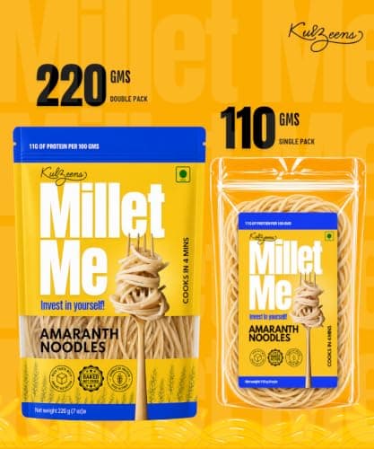 Millet Me by Kuizeens Amaranth Noodles - 220G (Pack of 2) | High-Protein | Gluten-Free Delight | Easy-to-Make | Made with Natural Amaranth Grain |Perfect for Weight Management | Jain | No Onion & Garlic — image 3