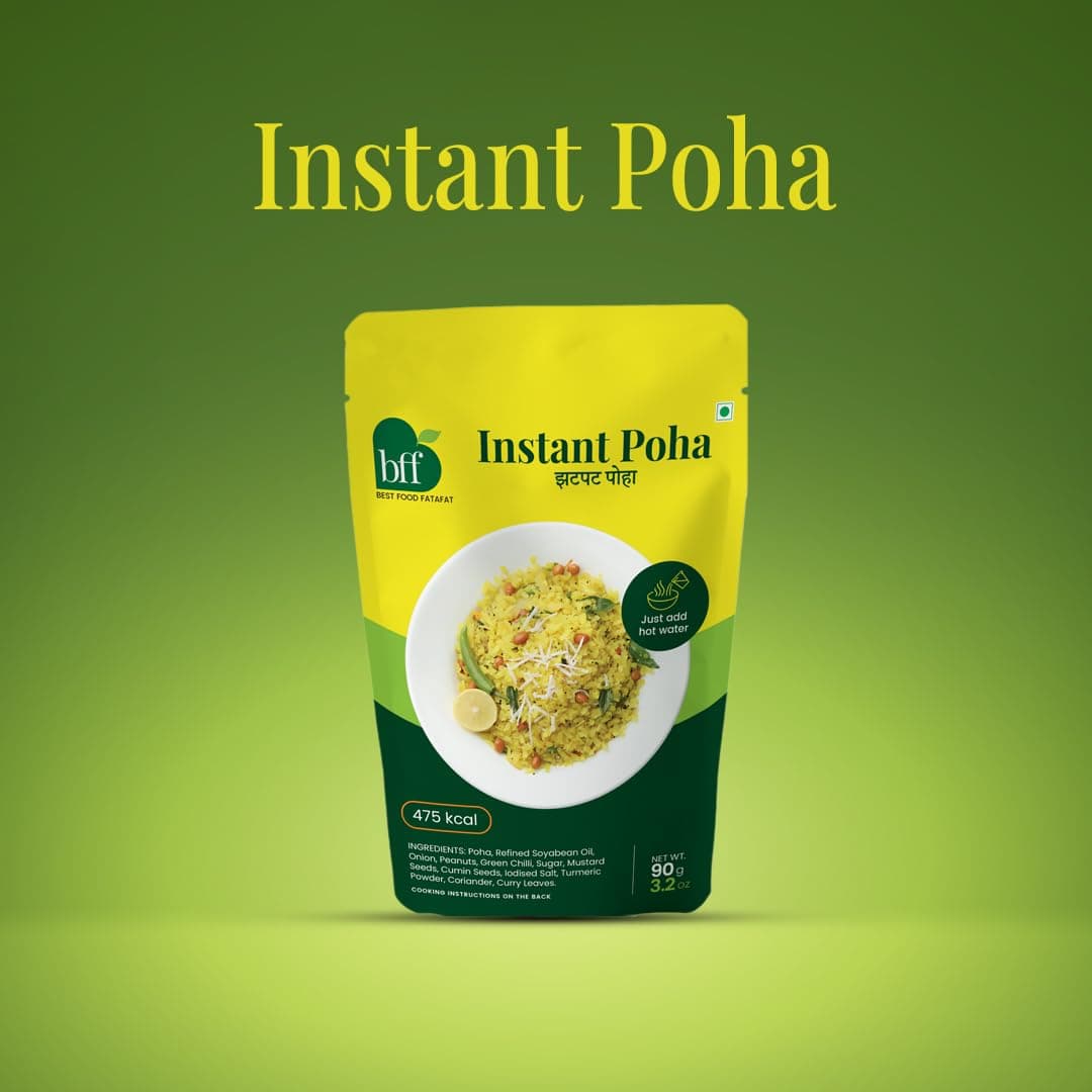 Instant Poha – Pack of 4 (90g Each) | Ready to Eat Indian Breakfast Mix | Just Add Hot Water | No Added Preservatives | Portable Pack for Travel, Office, or Home | Simple & Easy Meal Solution — image 3