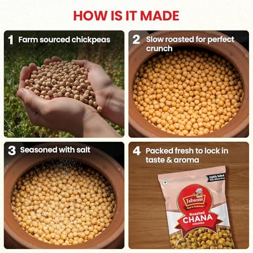 Jabsons Roasted Chana Mahabaleshwar White, 200gm | 100% Roasted | No Onion No Garlic | Desi Chana Namkeen Snacks Gluten-Free | Crunchy Protein Snacks Bhuna Chana Ready to Eat — image 6