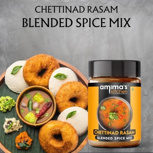 Amima's Kitchen Combo Of Bisi Bele Bhaat + Chettinad Rasam Jain Spice Mix (No Onion No Garlic) – 100 Grams (Pack of 2) | Blended Spice Mix | For Healthy and Delicious Cooking | No Synthetic Flavour & Color | Ready Masala Powder — image 6