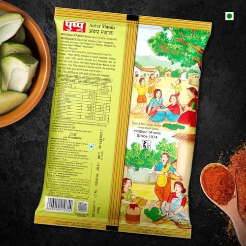Pushp Brand Achar Masala | 200 G | Premium Blend of Traditional Spices | Ready-to-Use Pickle Mix | Authentic Homemade Pickle Masala | No Added Preservatives — image 2