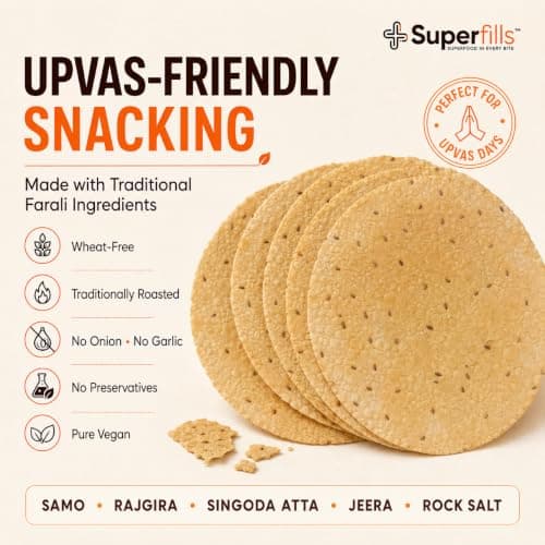Superfills Farali Khakhra 200g Pack of 2 - Vrat Upvas Fasting Khakra Snack — image 4